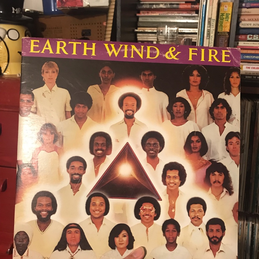 1980 Earth Wind & Fire - faces vinyl record - Yellow & Cream Artwork
